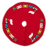 60" Handmade Christmas Tree Skirt in Felt - Toy Train on Red - ARCADIA HOME